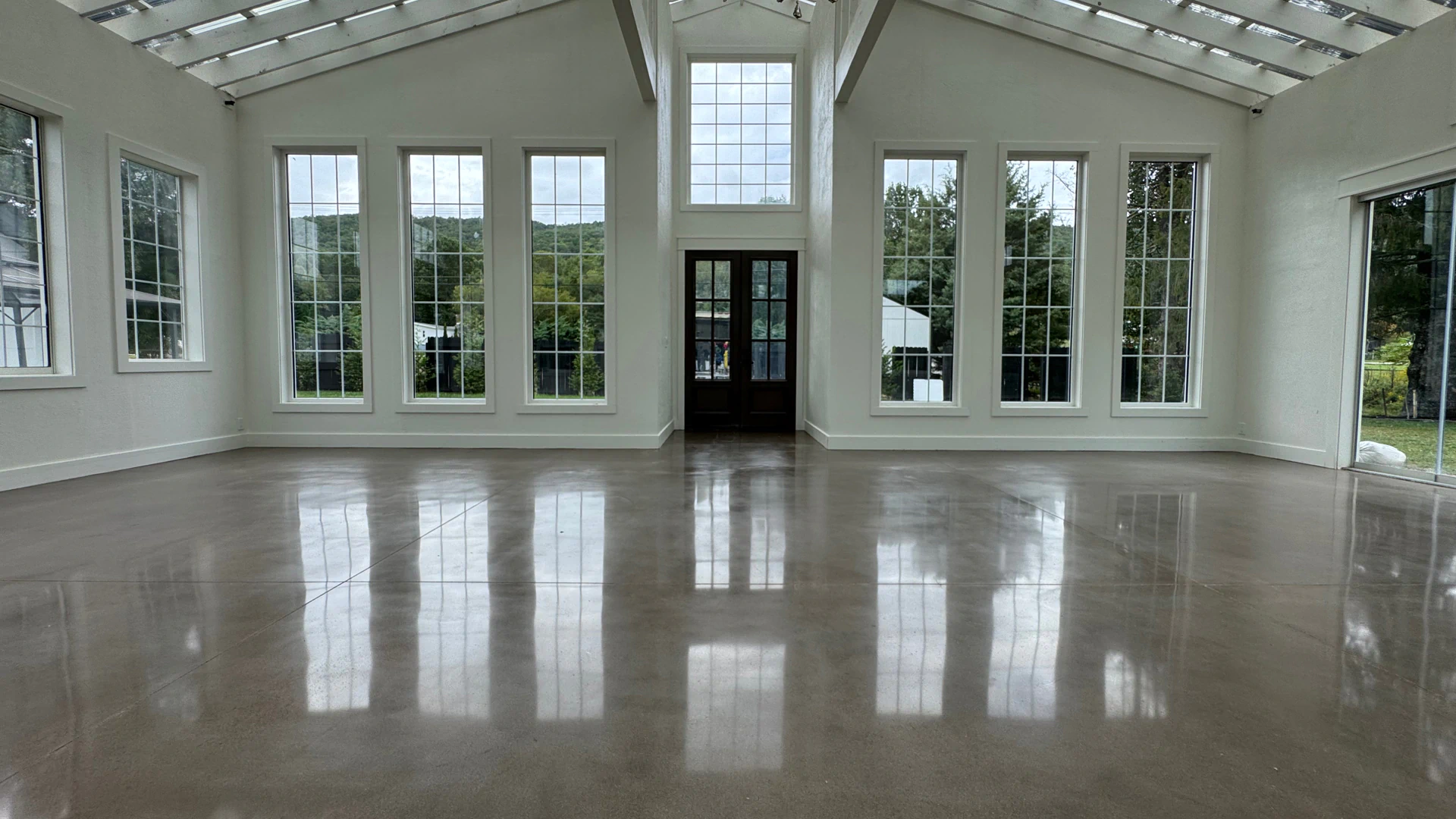 house interior after concrete polishing